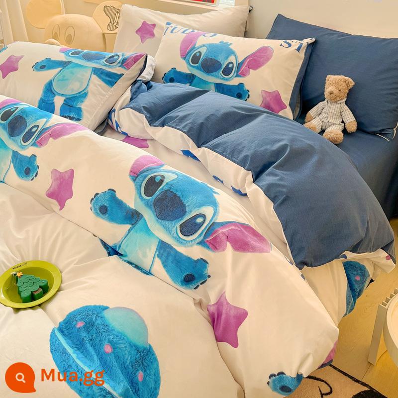 Disney Cotton Vỏ Chăn Đơn 100 Bông Nguyên Chất Chăn Ga 150X200X230 Ký Túc Xá Đơn Vỏ Chăn 3 Bộ - Khâu bông búp bê