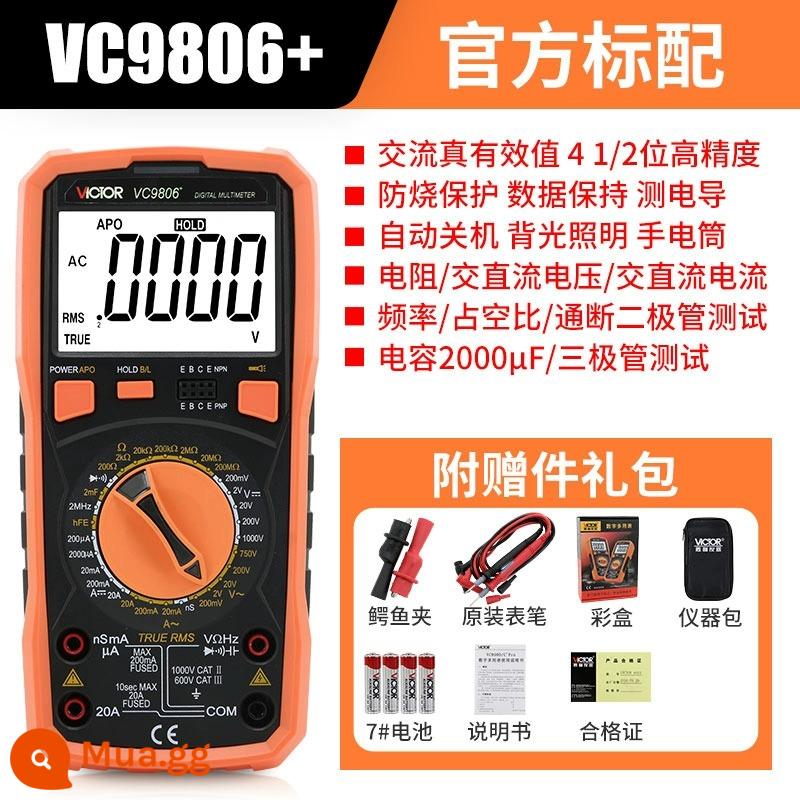 Đồng hồ vạn năng kỹ thuật số Victory VC890C + Điện áp AC và DC Dòng điện trở Bút đo vạn năng Bộ tiêu chuẩn - [Đồng hồ vạn năng Shengli] vc9806+ cấu hình tiêu chuẩn