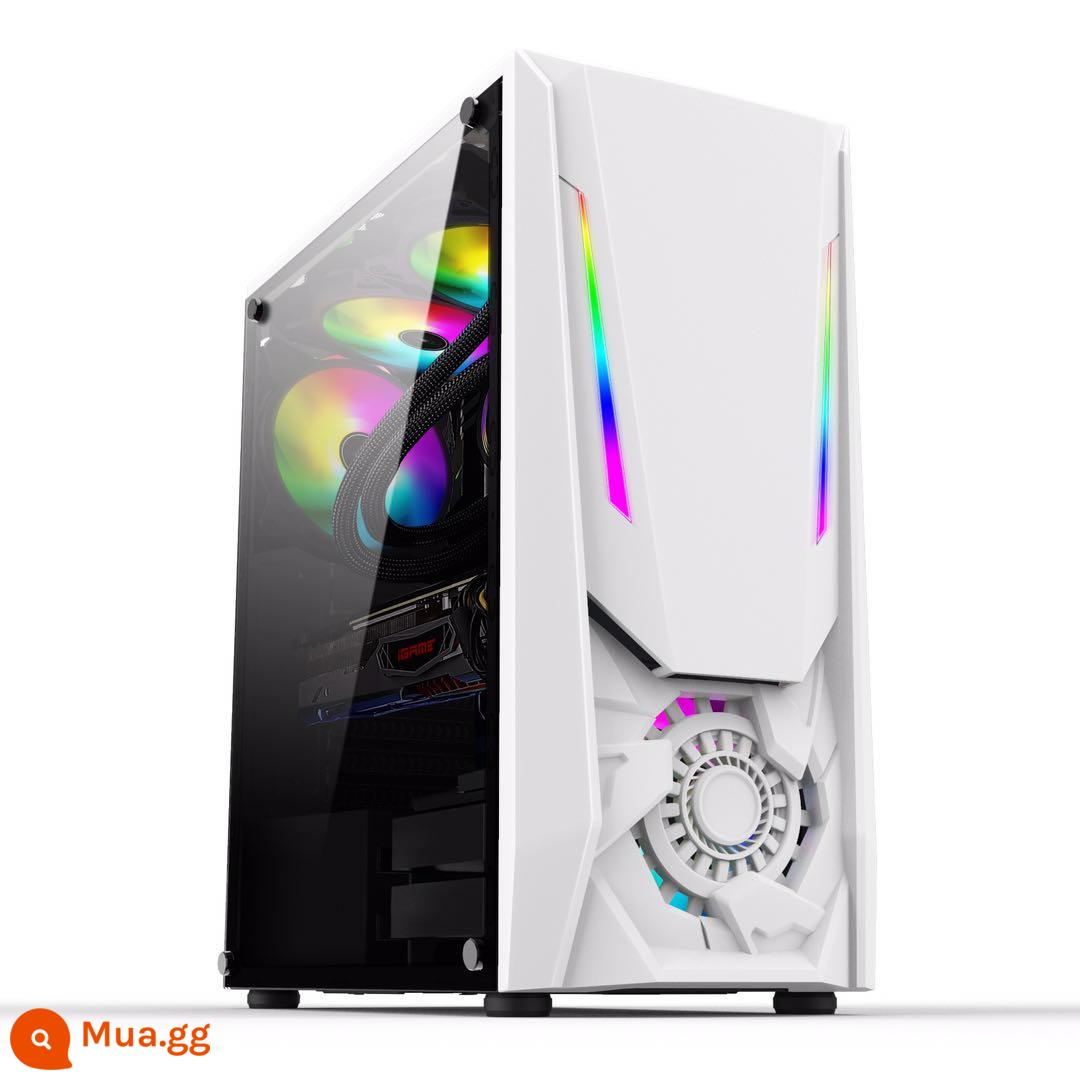 Tế Chi EVESKY Sáng Đèn Máy Tính RGB Thanh Ánh Sáng Full Bên Trong Suốt Làm Mát Bằng Nước ATX Bảng Lớn Chính - Kẻ hủy diệt-Trắng