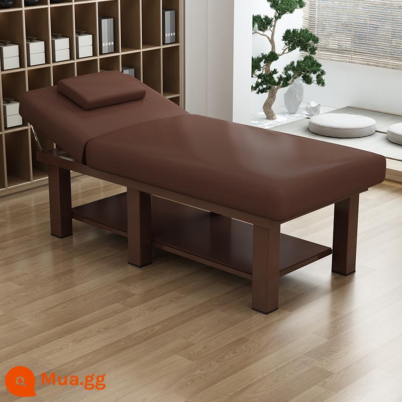 Giường làm đẹp thẩm mỹ viện giường massage đặc biệt giường vật lý trị liệu giường massage gấp nhà moxibustion xăm thêu làm đẹp lông mi giường có lỗ - Da nâu 60 mét vuông 185*70 Bảo hành 5 năm