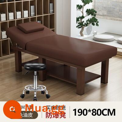 Giường làm đẹp thẩm mỹ viện giường massage đặc biệt giường vật lý trị liệu giường massage gấp nhà moxibustion xăm thêu làm đẹp lông mi giường có lỗ - Ghế đẩu da nâu 60 mét vuông 190 * 80+ bảo hành 5 năm