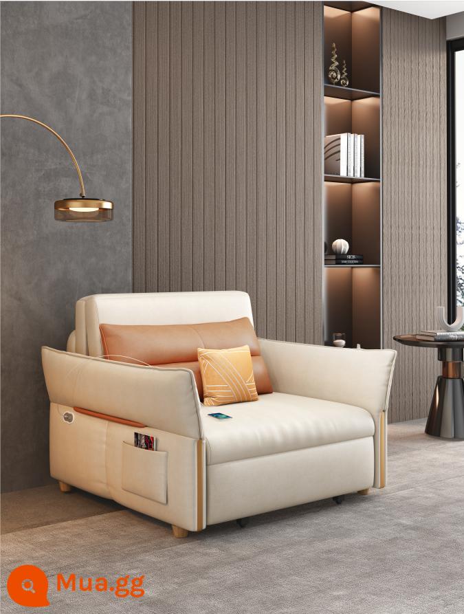 Giường sofa điện bằng gỗ thông minh chắc chắn đa năng kép phòng khách căn hộ nhỏ điều khiển từ xa giường sofa có thể gập lại hoàn toàn tự động - 1 mét miếng bọt biển + hộp đựng