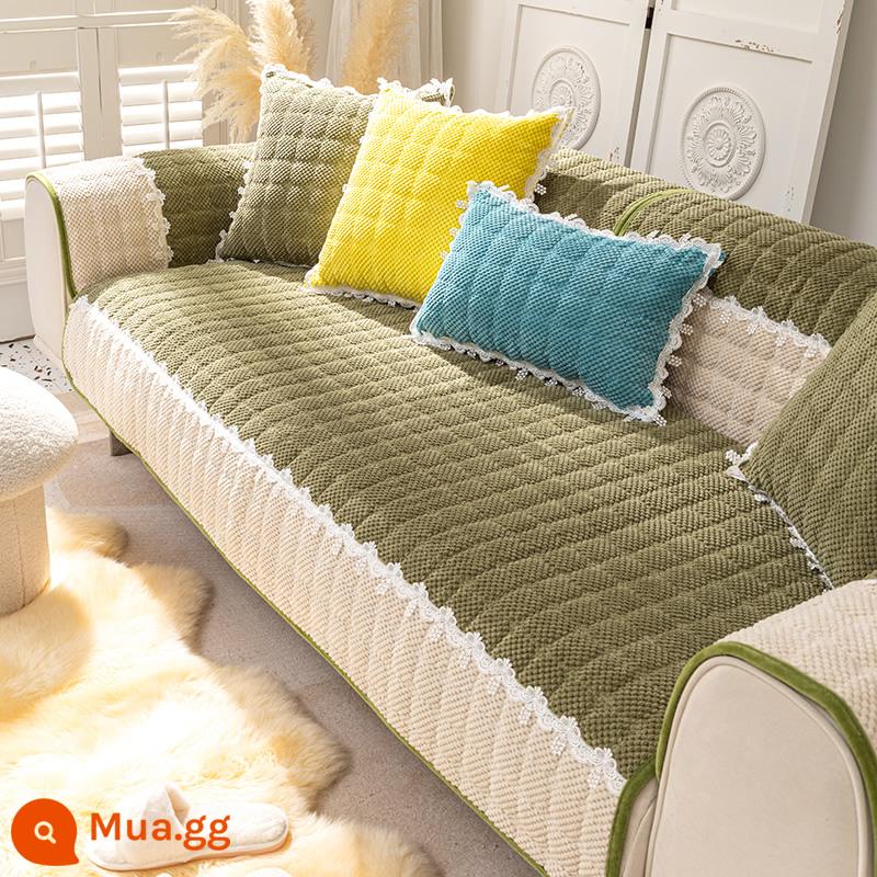 Sofa Vải Đệm Bốn Mùa Đa Năng Chống Trơn Trượt Bắc Âu Đơn Giản Dày Đệm Mùa Đông Sang Trọng Vỏ Bảo Vệ Khăn - Lời ngọt ngào - Doulu