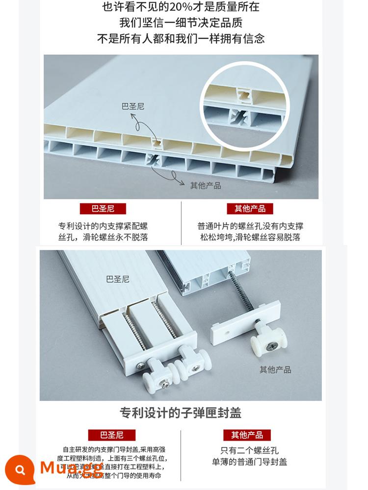 PVC rèm cửa gấp nhà bếp vách ngăn kéo đẩy chấp nhận khí tạm thời phòng thay đồ bằng nhựa cửa trượt không đục lỗ đơn giản - Chi tiết xác định chất lượng - biểu đồ so sánh phải xem