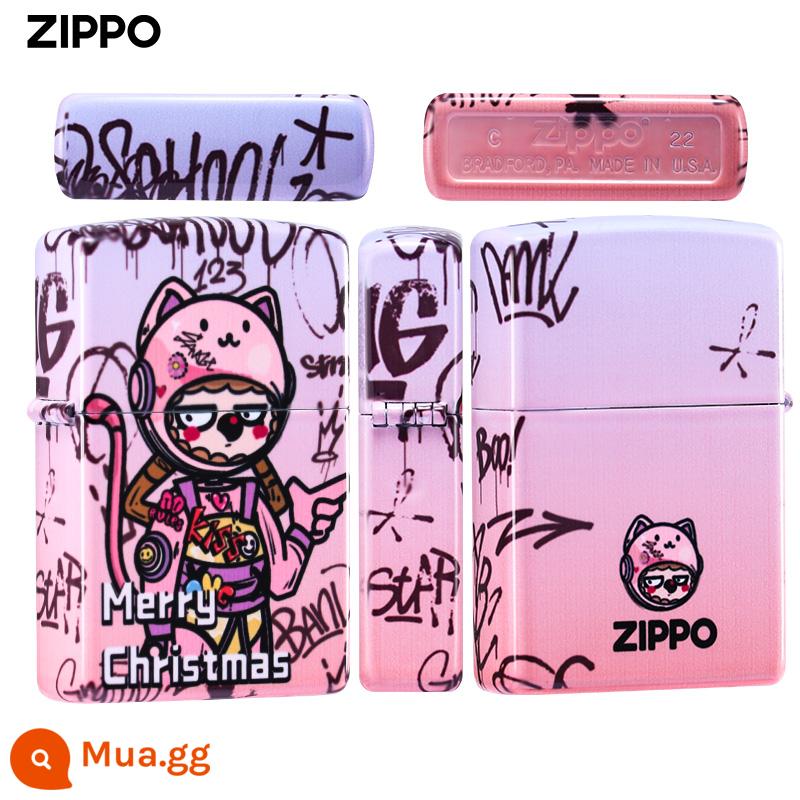 Bật lửa zippo chính hãng Zhibao bật lửa chúc sinh nhật phối màu cá tính in graffiti tặng bạn trai quà Tết - Cho tôi xin một [Máy ​​mới không dầu]