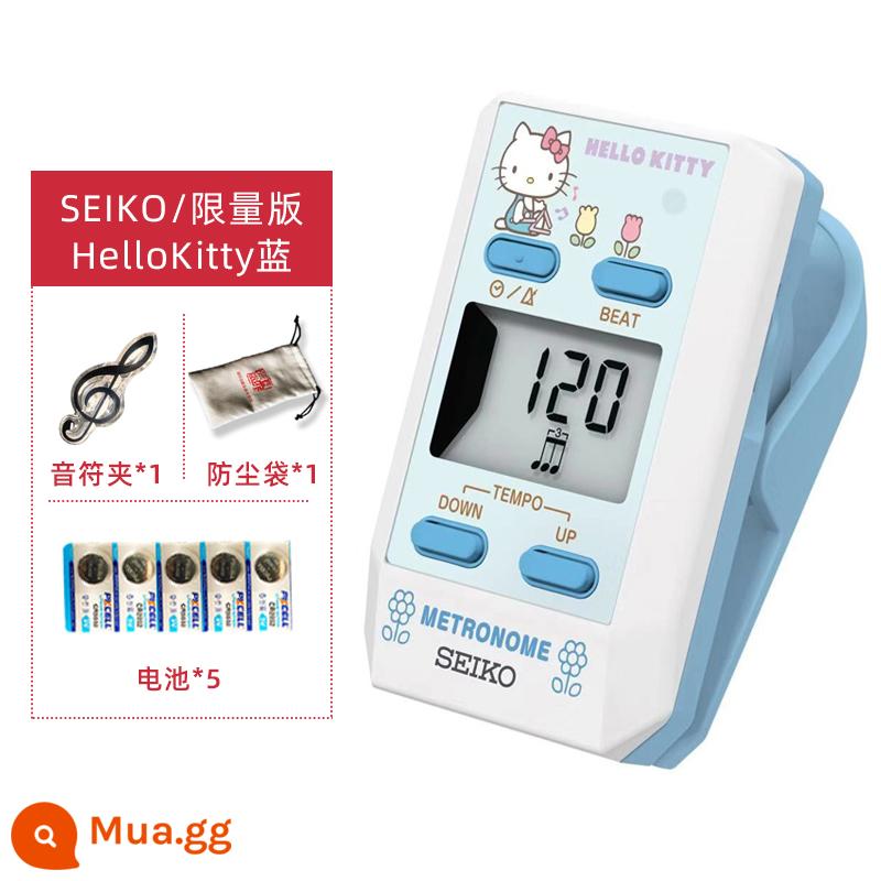 SEIKO Nhật Bản Seiko Điện Tử Máy Nhịp Đàn Piano Đặc Biệt Đàn Guitar Guzheng Ban Nhạc Nhạc Trống Nhịp Điệu Trẻ Em - Phiên bản giới hạn Hello (xanh) + 5 cục pin + túi đựng bụi + kẹp ghi chú