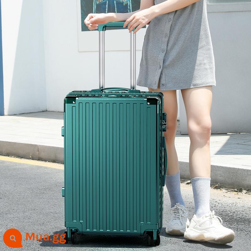 Vali nam xe đẩy sức chứa lớn 28 vali bánh xe đa năng nữ 20 mật mã bền đẹp bao da 24 inch - Tre đen xanh-Bốn góc hợp kim nhôm dày nâng cấp ngăn đựng cốc phiên bản dây kéo