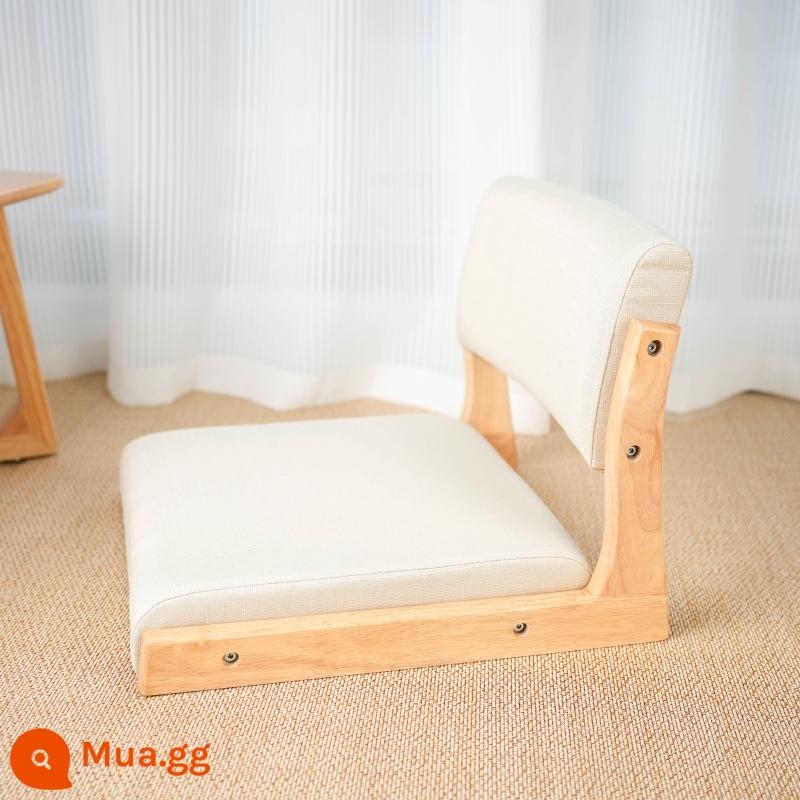 Ghế giường, ghế trải chiếu tatami, ghế tựa kiểu Nhật, cửa sổ lồi bằng gỗ nguyên khối, ghế sàn và ghế phòng, ghế không chân và không chân - Ghế gỗ màu [cotton và vải lanh màu trắng nhạt]