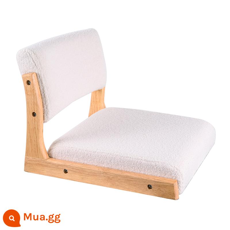 Ghế giường, ghế trải chiếu tatami, ghế tựa kiểu Nhật, cửa sổ lồi bằng gỗ nguyên khối, ghế sàn và ghế phòng, ghế không chân và không chân - Ghế màu gỗ [sherpa trắng]