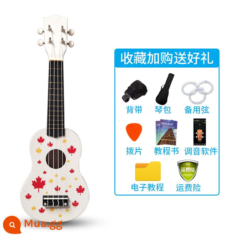 Đàn Ukulele cho trẻ em 21 inch hoạt hình nhỏ dễ thương Đàn Ukulele bé trai và bé gái người mới bắt đầu chơi đàn Ukulele - Lá phong mùa thu[21 inch][Sản phẩm mới]