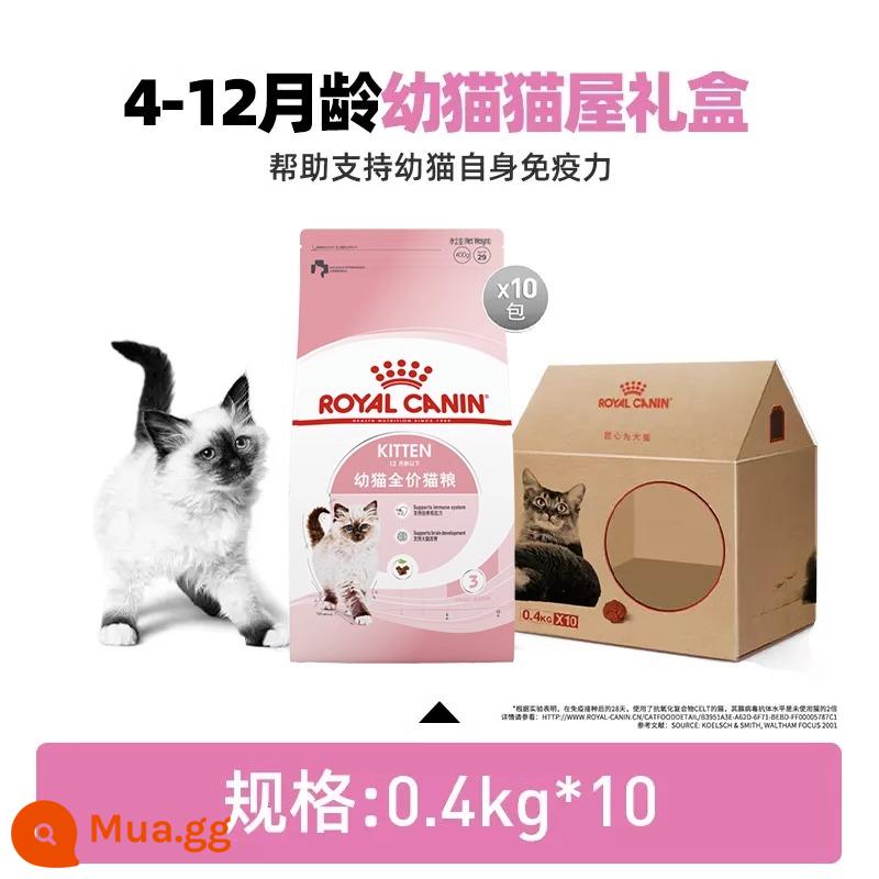 Hạt mèo Hoàng gia Sữa nhỏ Can Kitten Cat Food K36 Cat Milk Bánh BK34 Mang Mang Tách mèo Cai Củ Ca Nuôi mèo Dinh dưỡng - Thức ăn cho mèo con 4-12 tháng tuổi K36/Royal Cat House hộp quà 400g*10.