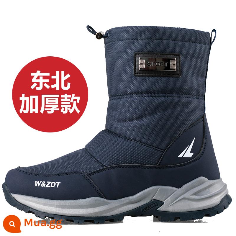 Vào mùa đông, những người đàn ông Boots Boots Đông Bắc được làm dày cộng với giày tuyết rơi lạnh - A91 xanh một size quá nhỏ