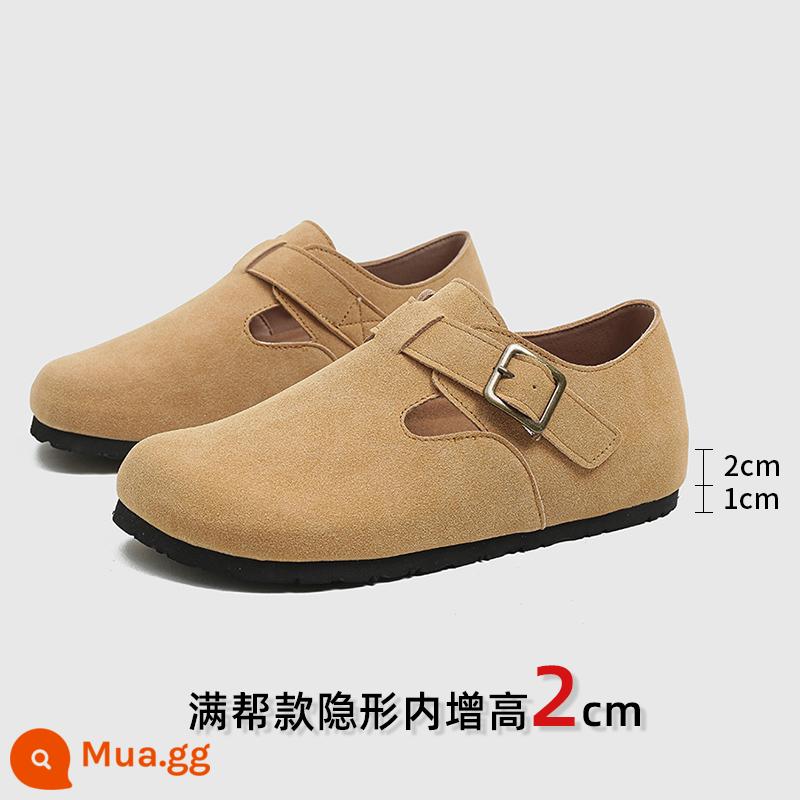 Sanxi Cùng Phong Cách Giày Birkenstock Nữ Bao Đầu Nửa Kéo Cho Áo Khoác Ngoài 2023 Mới Birkenstock Giày Câu Cá Đế Dày Tăng Chiều Cao Xăng Đan Và Dép - Khaki-Manbang [Nên lấy lớn hơn một cỡ]