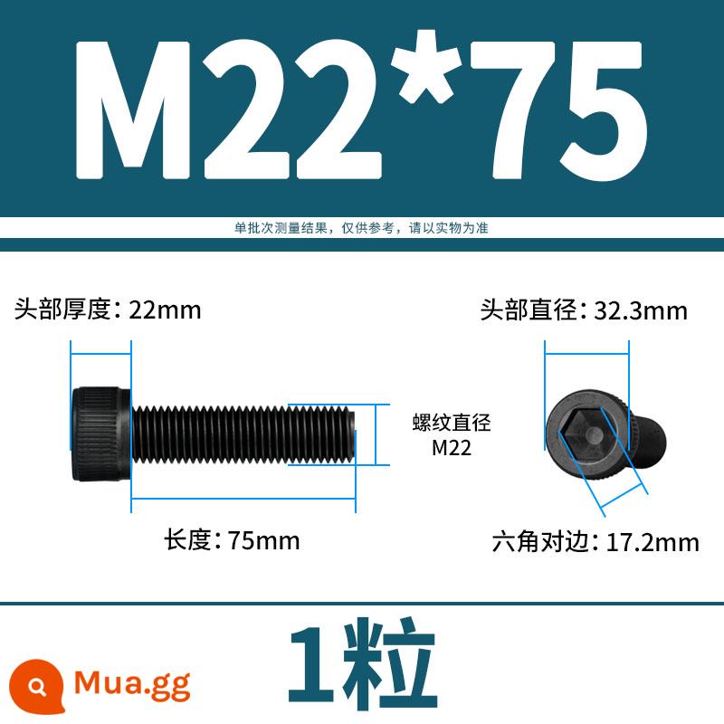 Vít lục giác bên trong bu lông cường độ cao 12.9 đầu cốc hình trụ đầu vít đầy đủ răng M3M4M5M6M8M10M12 - M22*75