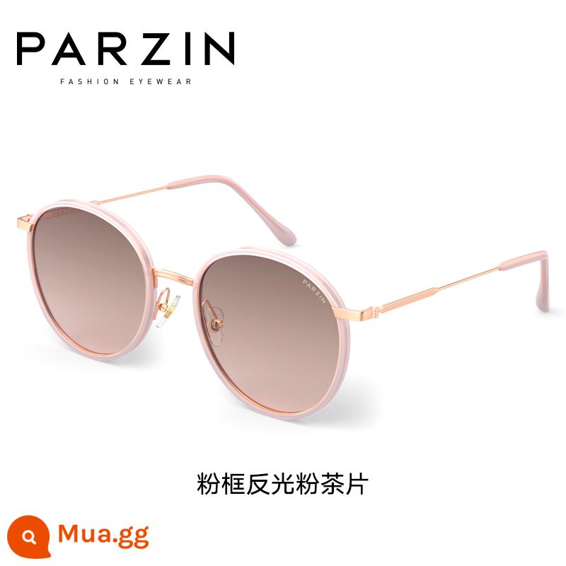 Parsons Kính Mát Nữ Retro Gọng Tròn Hình Ngoài Trời Sửa Mặt Thời Trang Chống Tia UV Đen Kính Mát Chống Nắng - Viên trà hồng phản chiếu khung màu hồng