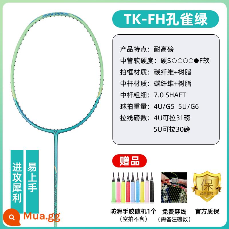 Vợt cầu lông Victor Victory TK full carbon 666 tấn công đơn búa nhỏ 6U siêu nhẹ L - TK-FHU malachite xanh đập mạnh 4U