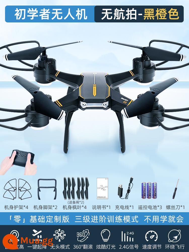 UAV trẻ em máy bay điều khiển từ xa học sinh tiểu học nhập cảnh HD chuyên nghiệp chụp ảnh trên không máy bay trực thăng đồ chơi cậu bé - Người mới bắt đầu* màu cam đen - không chụp ảnh trên không [cài đặt độ cao thông minh + chế độ luyện tập cấp ba] Đề xuất cho người mới