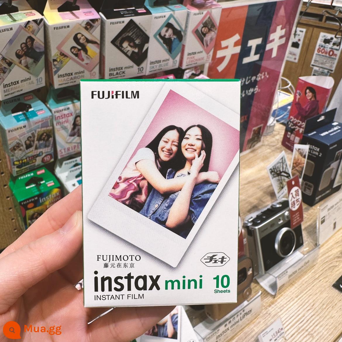 Nhật Bản mua máy ảnh cổ điển Polaroid instax mini EVO mới của Fuji evo có màn hình Fujifilm - Giấy in ảnh mini 10 tờ - viền trắng