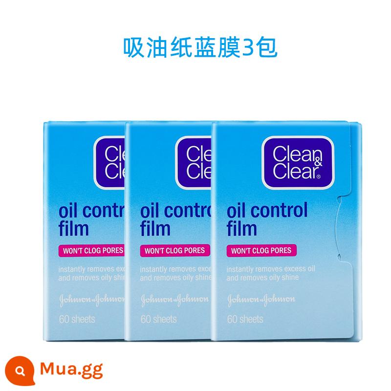 Nhật Bản nhập khẩu giấy thấm dầu dễ thương và dễ thương dành cho mặt nữ trang điểm kiểm soát dầu thu nhỏ lỗ chân lông giấy thấm dầu mặt dành cho nữ và nam - Mặt nạ giấy xanh thấm dầu 60 miếng 3 gói