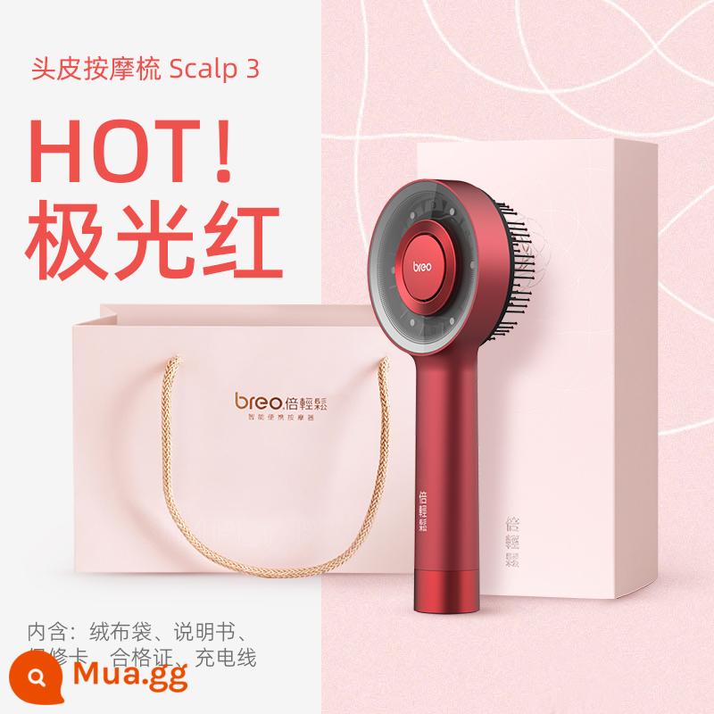 [Phong cách tương tự như Yi Yang Qianxi] Double Easy Little Red Comb Fluffy Comb Red Light Essence được đưa vào Thiết bị mọc tóc lược khỏe mạnh - [HOT]Đỏ cực quang