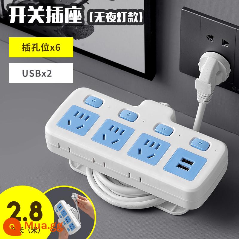 Bộ chuyển đổi ổ cắm thông minh kèm bảng mở rộng 2usb công tắc đa năng đa năng cho gia đình ký túc xá - B4 với USB [2,8 mét]