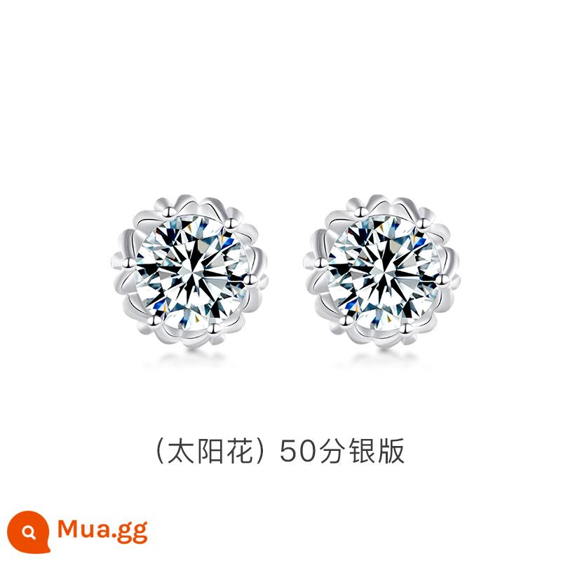 T400 Moissanite Kim Cương Bông Tai Nữ Ánh Sáng Sang Trọng Ngách Cao Cấp Bông Tai Bông Tai Sinh Nhật Lễ Tình Nhân Quà Tặng - 50 phút (Sunflower Silver Edition)