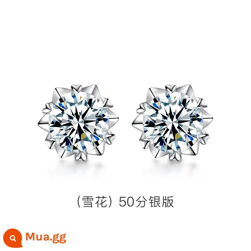 T400 Moissanite Kim Cương Bông Tai Nữ Ánh Sáng Sang Trọng Ngách Cao Cấp Bông Tai Bông Tai Sinh Nhật Lễ Tình Nhân Quà Tặng - 50 điểm (Phiên bản Bạc Bông Tuyết)