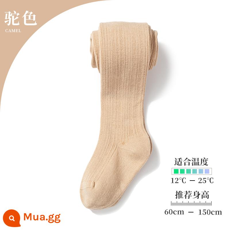 Cô gái mặc pantyhose đồ lót trẻ em mùa xuân và mùa thu pantyhose trẻ em với đôi chân màu trắng vớ một mảnh cho bé mùa đông cộng với lông cừu - Quần tất xuân thu 12-25oC-Camel [1 gói]