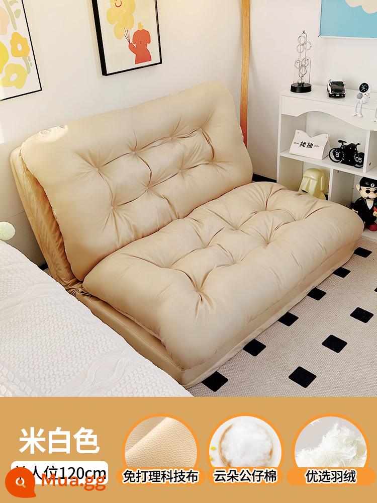 Sofa lười có thể nằm và ngủ đệm chiếu tatami ban công phòng ngủ ký túc xá gấp đôi sofa giường đơn lưới đỏ - Màu be [120*260 Cực Lớn] Lông tơ + Bông nhân tạo