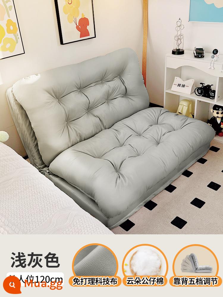 Sofa lười có thể nằm và ngủ đệm chiếu tatami ban công phòng ngủ ký túc xá gấp đôi sofa giường đơn lưới đỏ - Chất độn bông búp bê màu xám nhạt [120*260 cực lớn]