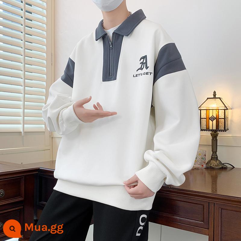 Xuân Thu dài tay cotton dày dặn Bé trai 12 tuổi 13 học sinh THCS 14 áo POLO đẹp 15 áo nam trẻ em lớn hơn - 878 màu be (áo đơn) xuân thu đảm bảo chất lượng