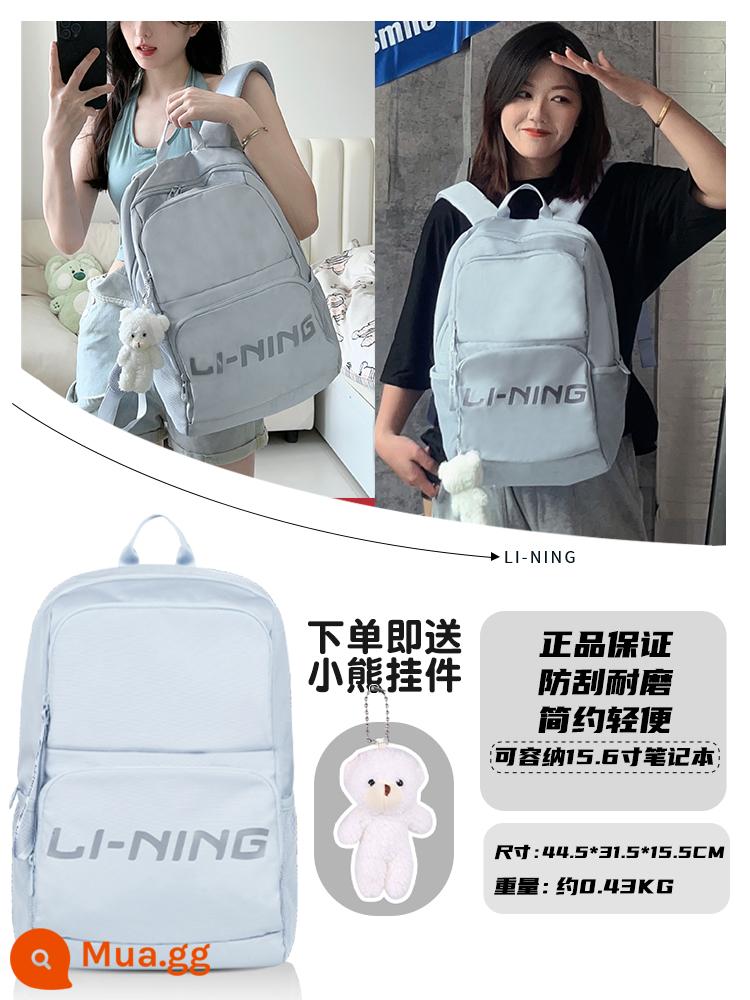 Li Ning cặp đi học nam ba lô du lịch nữ thời trang học sinh trung học cơ sở học sinh trung học phổ thông sinh viên đại học ba lô thể thao và giải trí - ❤Mẫu phổ biến❤-21 lít màu xám trăng đảm bảo hàng chính hãng, phạt 10 điểm nếu làm giả