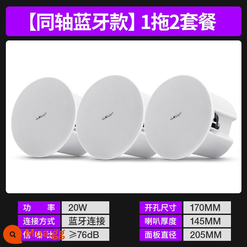 Xianke Giọng nói thông minh không dây Bluetooth Trần phát sóng âm thanh Loa trần treo Loa trần Nhúng trong nhà Nhà thương mại Phòng khách đặc biệt Xung quanh trung tâm mua sắm Nền cửa hàng Phòng ăn âm nhạc - [Mẫu Bluetooth] Loa chính đồng trục + 2 loa phụ đồng trục