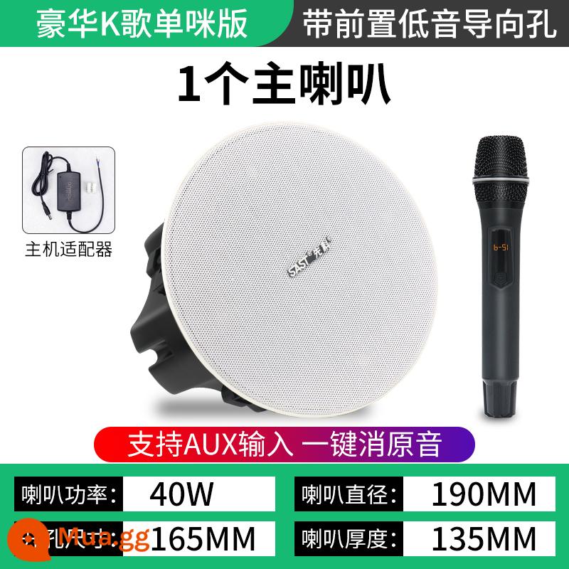 Xianke Giọng nói thông minh không dây Bluetooth Trần phát sóng âm thanh Loa trần treo Loa trần Nhúng trong nhà Nhà thương mại Phòng khách đặc biệt Xung quanh trung tâm mua sắm Nền cửa hàng Phòng ăn âm nhạc - [Phiên bản micro karaoke đơn sang trọng] Loa chính riêng biệt