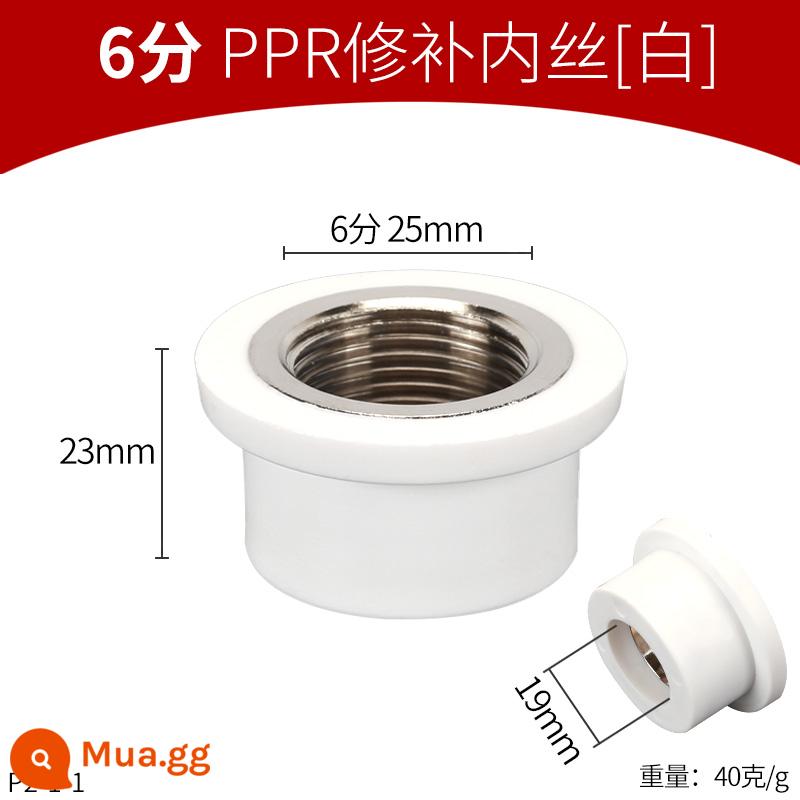 4 điểm 6 điểm 1 inch PPR sửa chữa mối nối dây bên trong răng bên trong thợ sửa chữa răng xấu 20 25 32PPR phụ kiện đường ống nóng chảy - 6 điểm PPR sửa chữa bên trong lụa trắng