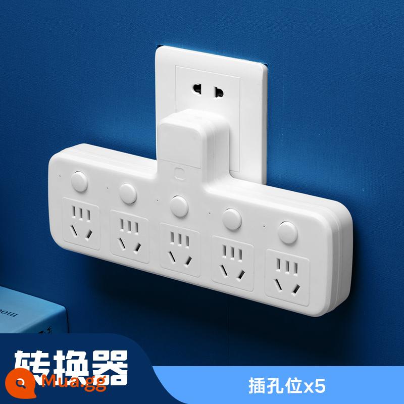 Công Lý Sản Phẩm Ổ Cắm Chuyển Đổi Bảng Ký Túc Xá Sinh Viên Cắm Dây Nối Dài Dây Ban USB Đa Năng Xiên - Công tắc 5 màu trắng [chống sét]