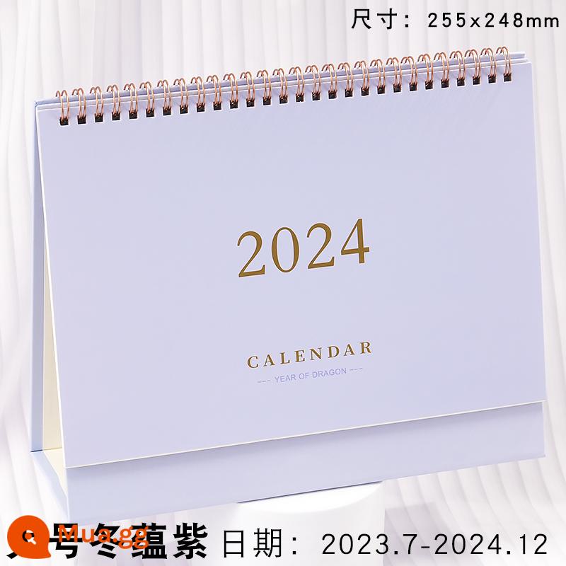 lịch để bàn năm 2023 giấy kraft cổ điển lịch đơn giản notepad trang trí bàn kích thước lớn nửa sau của kỳ thi tuyển sinh sau đại học đếm ngược kế hoạch đăng ký kỷ luật lịch hàng tháng lịch ins gió hàng năm - [Kích thước lớn Dongyun Tím] 14 tháng (2023.11-2024.12)