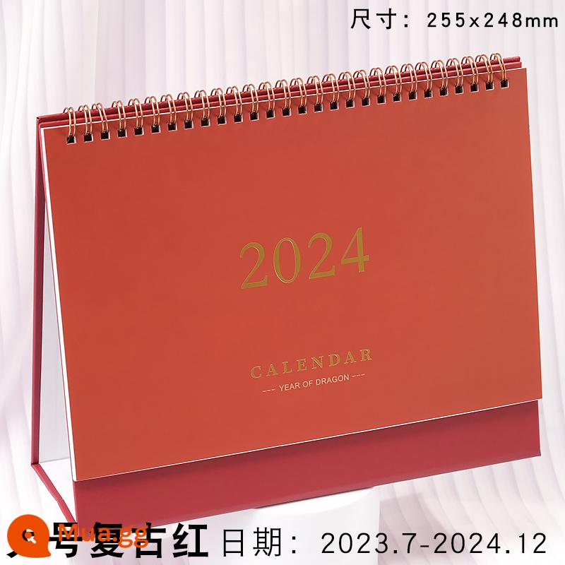 lịch để bàn năm 2023 giấy kraft cổ điển lịch đơn giản notepad trang trí bàn kích thước lớn nửa sau của kỳ thi tuyển sinh sau đại học đếm ngược kế hoạch đăng ký kỷ luật lịch hàng tháng lịch ins gió hàng năm - [Đỏ cổ điển cỡ lớn] 14 tháng (2023.11-2024.12)