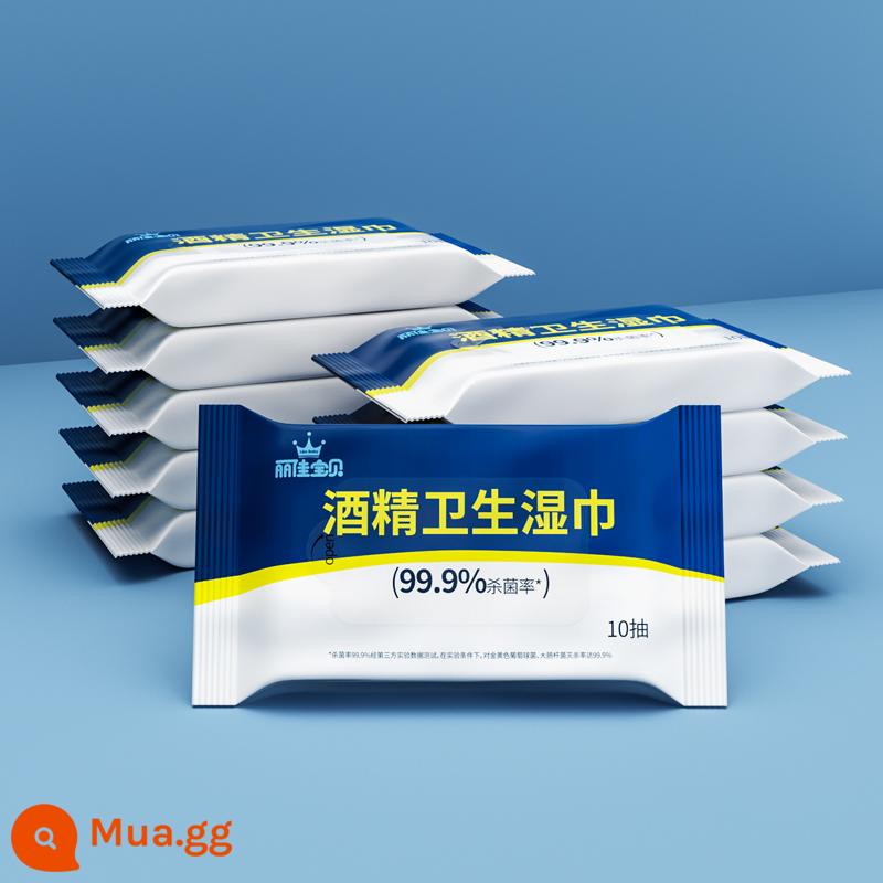 Khăn lau bỏ túi bao bì di động Khử trùng và khử trùng bằng cồn 99,9% khăn ướt 10 miếng * 10 gói gói nhỏ du lịch - 10 máy bơm * 10 gói