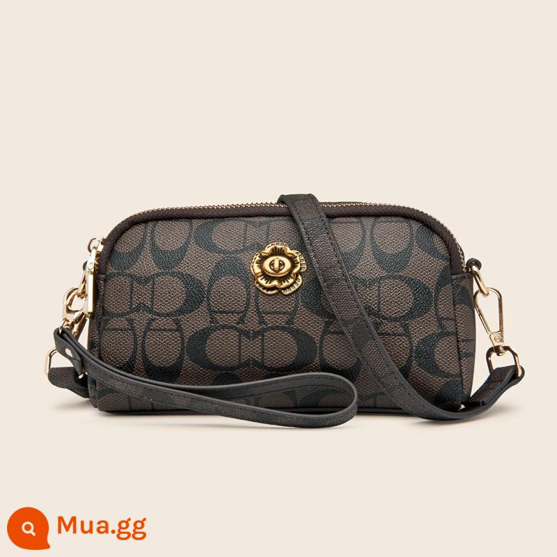 Túi Clutch ví nữ 2022 mới thời trang cao cấp Messenger đeo vai túi nhỏ bản dài đựng được điện thoại Túi Clutch - Màu nâu