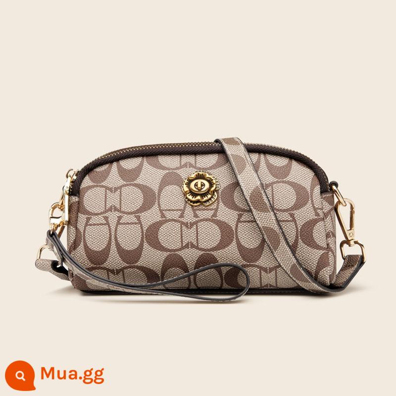 Túi Clutch ví nữ 2022 mới thời trang cao cấp Messenger đeo vai túi nhỏ bản dài đựng được điện thoại Túi Clutch - Khaki