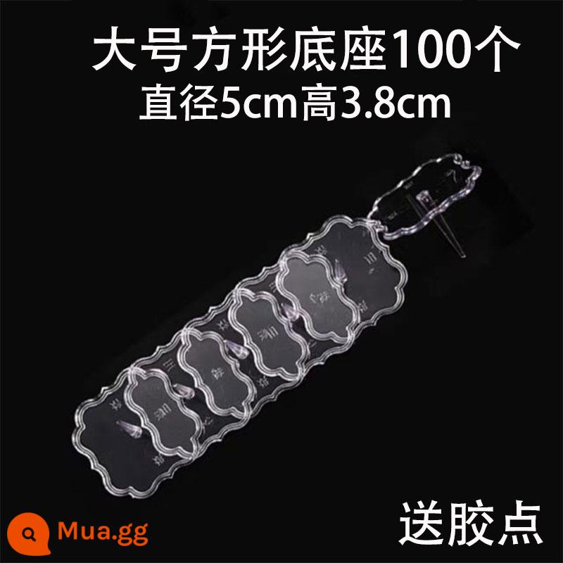 100 gói mini siêu nhỏ đồ trang trí bánh cách ly đế hoạt hình đồ trang trí cách ly móng dưới giá đỡ cách ly chèn - Đế vuông lớn màu nâu sẫm 100 miếng