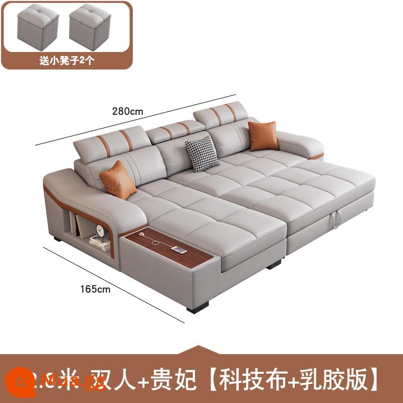 2023 Mới Mèo Xước Vải Đôi Thẳng Sofa Giường Có Thể Gập Lại Đa Năng Lưu Trữ 3 Người căn Hộ Nhỏ Phòng Khách - Đôi 2,8 mét + phi tần [vải kỹ thuật + phiên bản cao su]