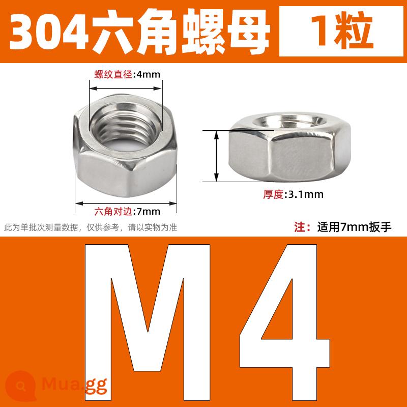 Vít đầu tròn inox 304, Vít chữ thập đầu Pan, Bu lông máy đầu tròn, Vít nhỏ M2M3M4M5M6 - Mảnh M4X1 (vật liệu 304)