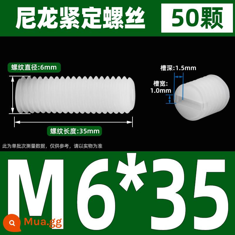 Máy vít bộ nylon vít gạo máy vít nhựa gạo vít không đầu từ bộ vít M3M4M5M6M8 - M6*35 (50 cái)