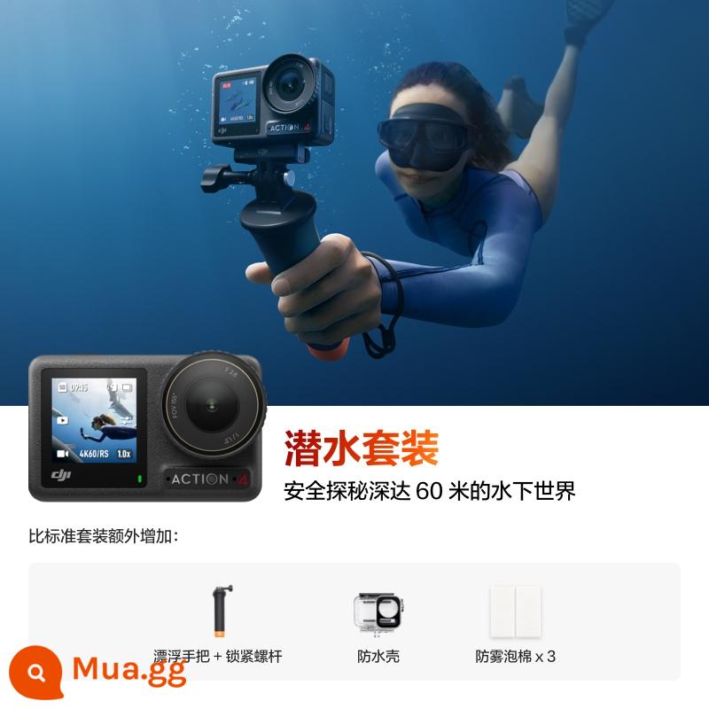 Camera hành động DJI Osmo Action 4 đi xe máy lặn camera vlog ngoài trời - bộ đồ lặn