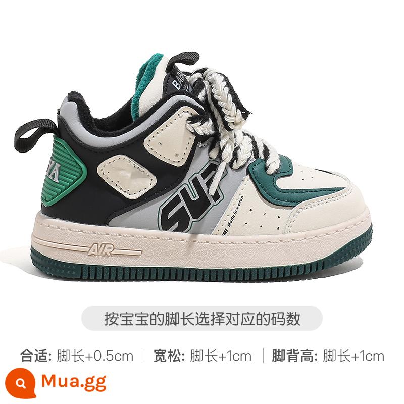 Giày Sneakers Trẻ Em Vịt Barbara Bé Trai Plus Nhung 2 Bông Mùa Thu Đông 2022 Mới Giày Sneaker Ống Cao Ấm Áp Cho Bé Gái - be