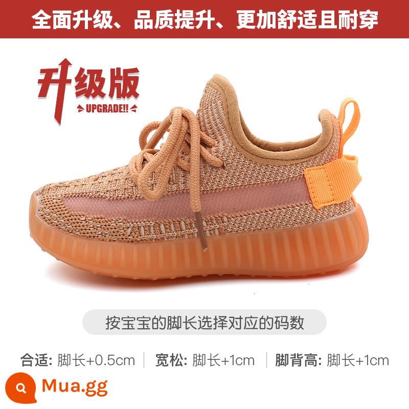 Vịt Baba Giày Sneakers Trẻ Em Dừa Giày Bé Trai Giày Lưới Mùa Xuân 2023 Mới Bé Gái Giày Bé Thoáng Khí - Phiên bản nâng cấp màu cam