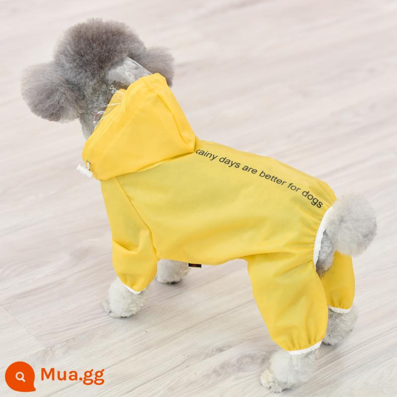 Càn nhắc Rain, Bốn người chống nước, Rain Teddy trong suốt, Quần áo ngày mưa thú cưng - 8988 màu vàng