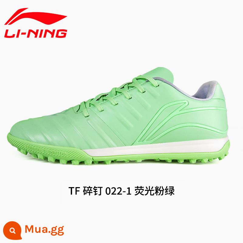 Giày đá bóng Li Ning nam đinh gãy người lớn trẻ em giày tập bóng đá nam nữ học sinh tiểu học thanh niên tf sneakers - Móng tay siêu gãy màu xanh huỳnh quang 022-1